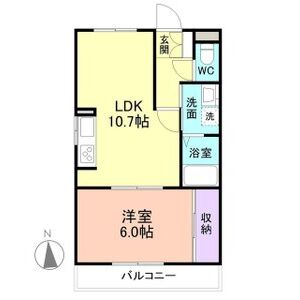 1LDK 間取り図