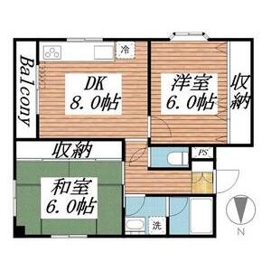 2DK 間取り図