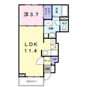 1LDK 間取り図