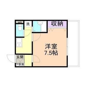 1K 間取り図