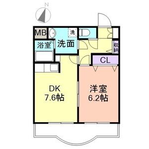 1DK 間取り図