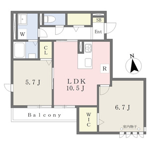 2LDK 間取り図
