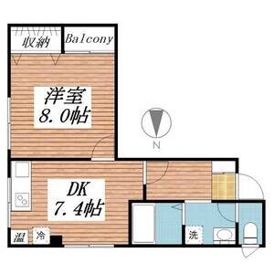1DK 間取り図