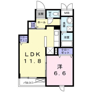 1LDK 間取り図