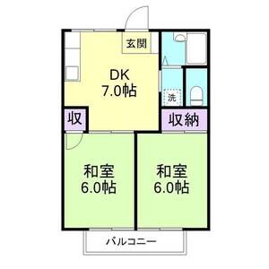 2DK 間取り図