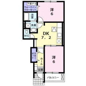 2DK 間取り図