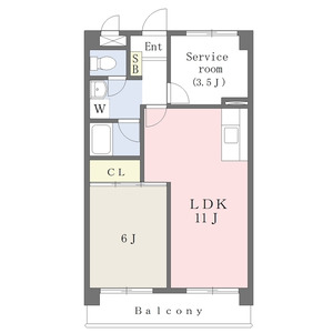 1LDK 間取り図