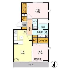 2LDK 間取り図
