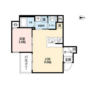 1LDK 間取り図