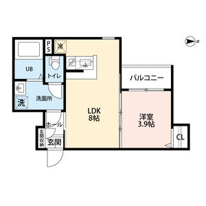 1LDK 間取り図