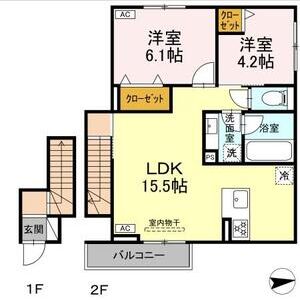 2LDK 間取り図