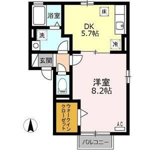 1DK 間取り図