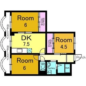 3DK 間取り図