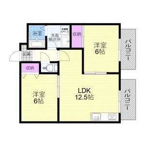 2LDK 間取り図