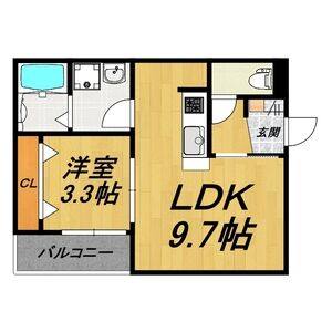 1LDK 間取り図