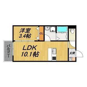 1LDK 間取り図