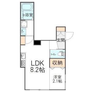1LDK 間取り図