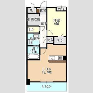 1LDK 間取り図