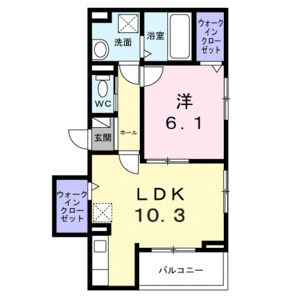 1LDK 間取り図