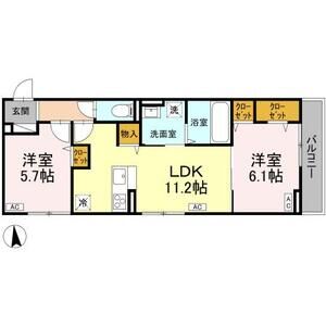 2LDK 間取り図