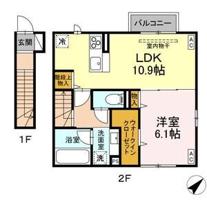 1LDK 間取り図