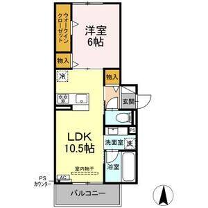 1LDK 間取り図