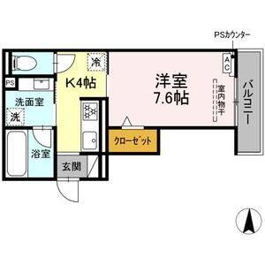 1K 間取り図