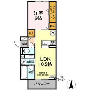 1LDK 間取り図