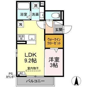 1LDK 間取り図