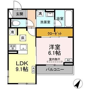 1LDK 間取り図