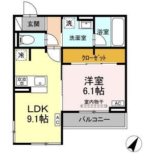 1LDK 間取り図