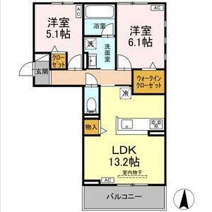 2LDK 間取り図