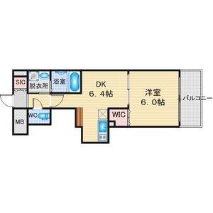 1DK 間取り図
