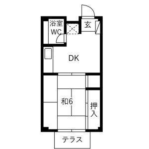 1DK 間取り図