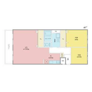 2LDK 間取り図