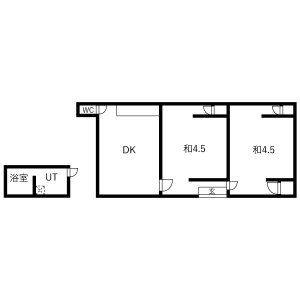 2DK 間取り図