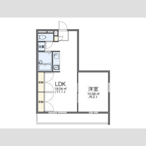 1LDK 間取り図
