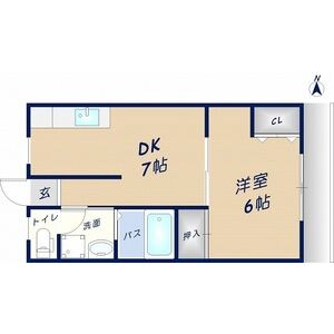 1LDK 間取り図