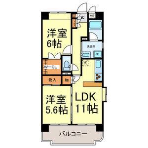 2LDK 間取り図