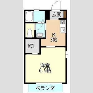 1K 間取り図