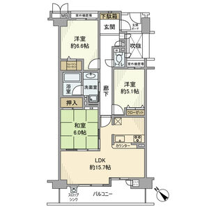 3LDK 間取り図
