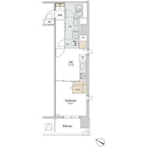 1DK 間取り図
