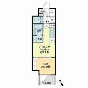 1DK 間取り図