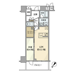 1LDK 間取り図