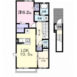 1LDK 間取り図