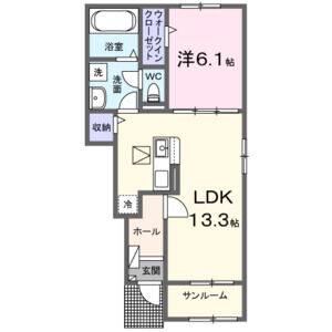 1LDK 間取り図