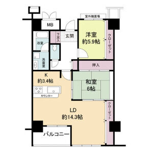 2LDK 間取り図