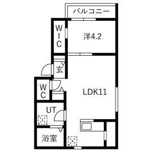 1LDK 間取り図