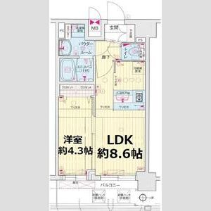 1LDK 間取り図