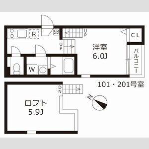1K 間取り図
